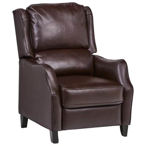 Amazon Brand – Ravenna Home Push Back Faux Wingback Leather Recliner, 29.9"W, Brown