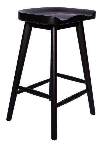 Amazon Brand - Rivet Modern Wood Counter-Height Kitchen Bar Stool, 24" H, Black