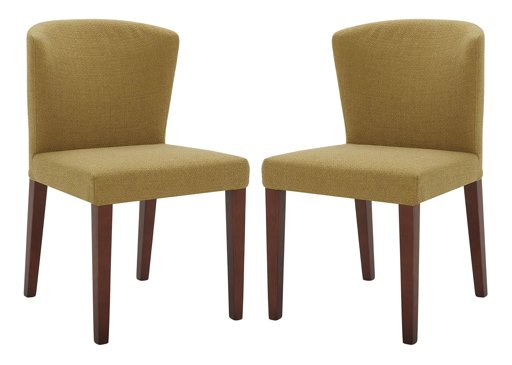 Amazon Brand – Rivet Eli Modern Curved-Back Dining Chair, Set of 2, 19.3"W, Lemongrass
