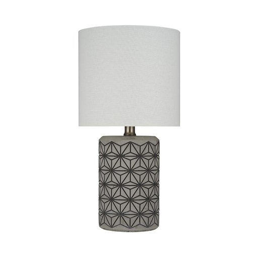 Amazon Brand – Rivet Cement-Textured Table Lamp, Bulb Included, 16.5"H, Dark Gray on Gray