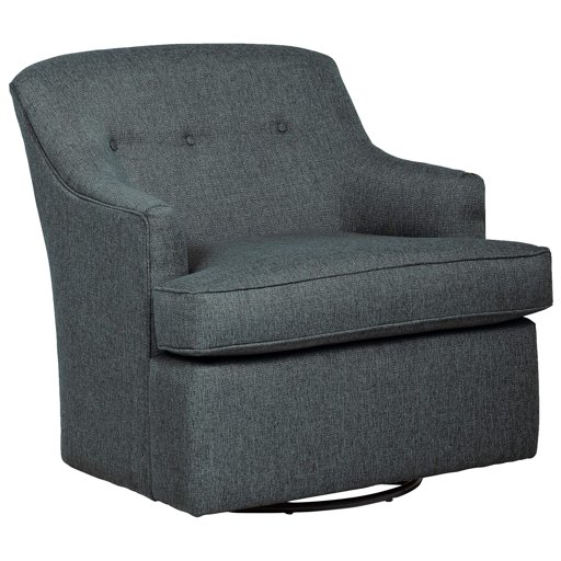 Amazon Brand – Stone & Beam Wolcott Swivel Chair, Fabric, 33"W, Blue