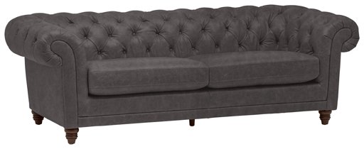 Amazon Brand – Stone & Beam Bradbury Chesterfield Tufted Leather Sofa Couch, 92.9"W, Black