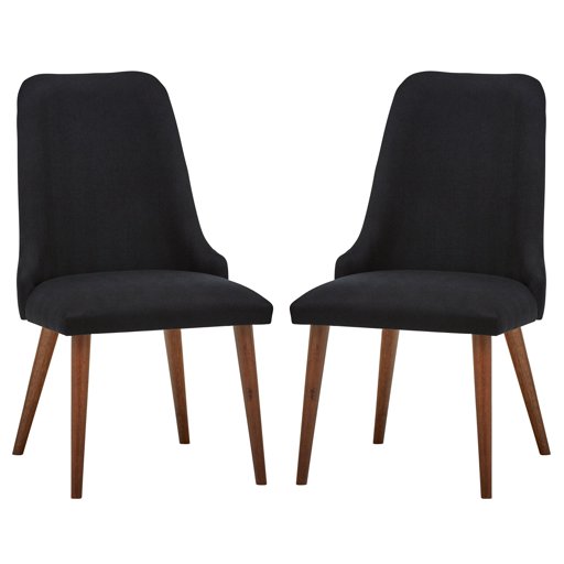 Amazon Brand – Rivet Federal Mid-Century Modern Wood Dining Room Kitchen Chairs, 36 Inch Height, Set of 2, Black