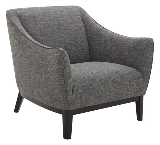 Amazon Brand – Rivet Bayard Contemporary Upholstered Living Room Chair with Curved Back and Armrests, 35.5"W, Dark Grey