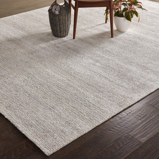 Amazon Brand – Rivet Contemporary Striated Jute Rug, 13' x 9' 3", Off White