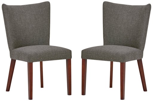 Amazon Brand – Rivet Tina Mid-Century Modern Curved Back Kitchen Dining Chairs, 25"W x 36"H, Ash Grey, Set of 2