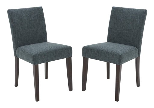 Amazon Brand – Stone & Beam Linden Classic Upholstered Dining Chair, 18.9"W, Set of 2, Marine Blue