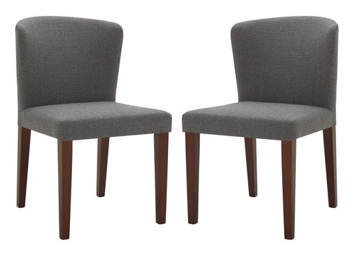 Amazon Brand – Rivet Eli Modern Curved-Back Dining Chair, Set of 2, 19.3"W, Flannel