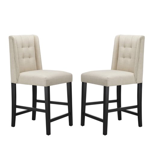 Amazon Brand – Ravenna Home Modern Counter Stool with Back, 38 Inch Height, Beige, Set of 2