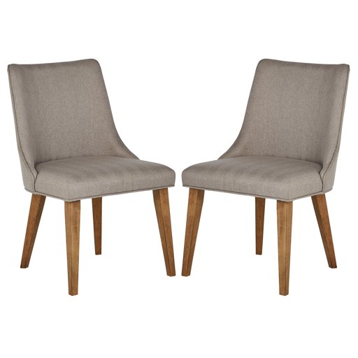 Amazon Brand – Rivet Ian Modern Wood Dining Kitchen Chairs, 33 Inch Height, Set of 2, Grey