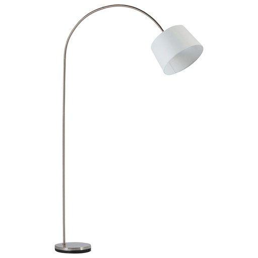 Stone & Beam Lily Modern Arc Living Room Floor Lamp With Light Bulb And Taupe Shade - 83 x 15 x 53 - 60 Inches, Steel