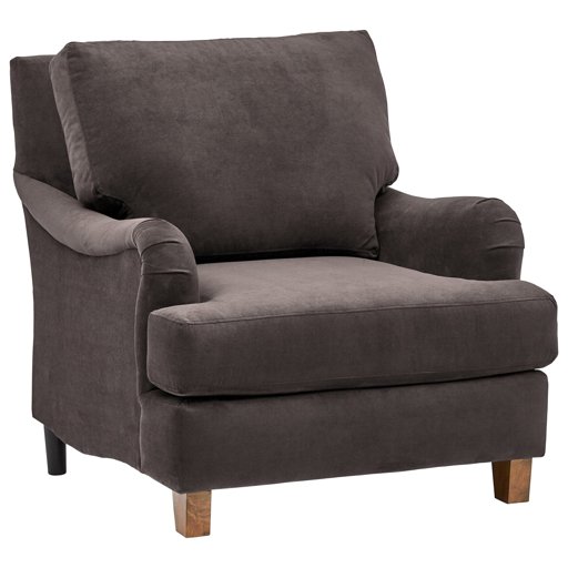 Amazon Brand – Stone & Beam Brandeberry Farmhouse Charles of London Accent Chair, 38"W, Dark Grey