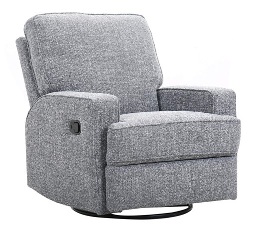 Amazon Brand – Ravenna Home Contemporary Swivel Glider Recliner Chair, 33.9"W, Smoke Grey
