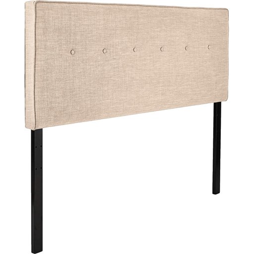 Amazon Brand – Ravenna Home Haraden Modern Rectangular Button-Tufted Queen Bed Headboard, 46"W, Beige