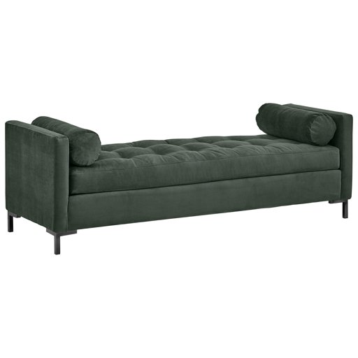 Amazon Brand – Rivet Uptown Mid-CenturyVelvet Tufted Customizable Daybed Sofa, 78"W, Hunter Green &amp; Black