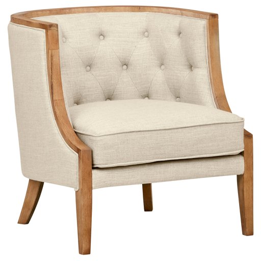 Amazon Brand – Stone & Beam Laurel Rounded Accent Chair, 29.5"W, Sand