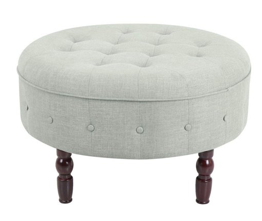 Ravenna Home Larry Contemporary Ottoman, 33.46"W, Light Blue