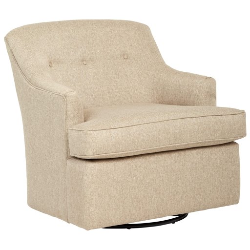 Amazon Brand – Stone & Beam Wolcott Swivel Chair, Fabric, 33"W, Latte