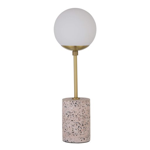 Amazon Brand – Rivet Globe Stick Table Lamp, 19"H, Pink Terrazzo