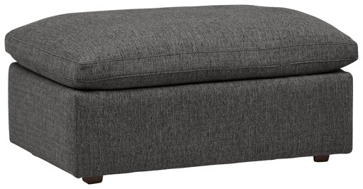 Stone & Beam Hoffman Down-Filled Performance Fabric Ottoman, 41" W, Dark Grey Tweed