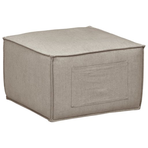 Amazon Brand – Rivet Adrian Side Storage Pocket Cube Ottoman Pouf, 24.5"W, Grey