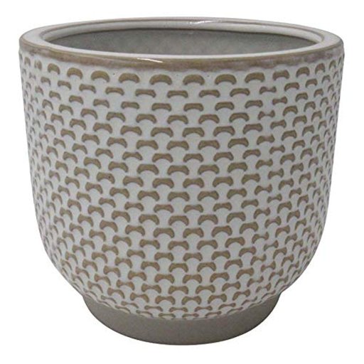 Amazon Brand – Stone & Beam Textured Stoneware Planter, 7.5"H, Ivory