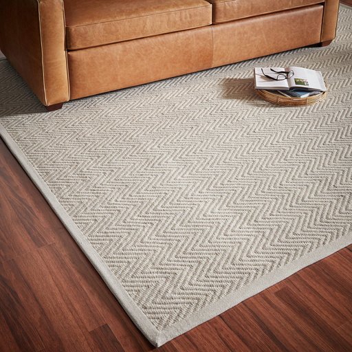 Amazon Brand – Rivet Elevated Chevron Patterned Area Rug, 8 x 10 Foot, Grey