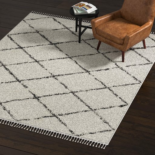 Amazon Brand – Rivet Contemporary Polypropylene Area Rug, 7' 10" x 10', Ivory