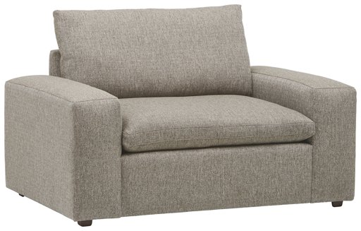 Amazon Brand – Stone & Beam Hoffman Down-Filled Performance Fabric Oversized Arm Chair, 59"W, Grey Tweed