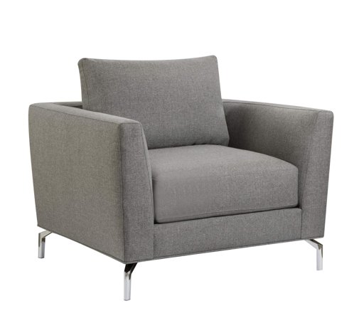 Amazon Brand – Rivet Emerly Modern Living Room Chair, 41"W, Steel Grey