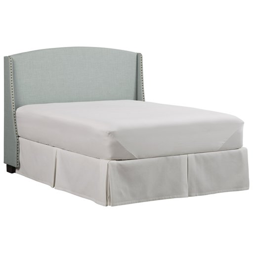 Amazon Brand – Stone & Beam Darby Wingback Full / Queen Upholstered Headboard, 66.25"W, Mist Blue