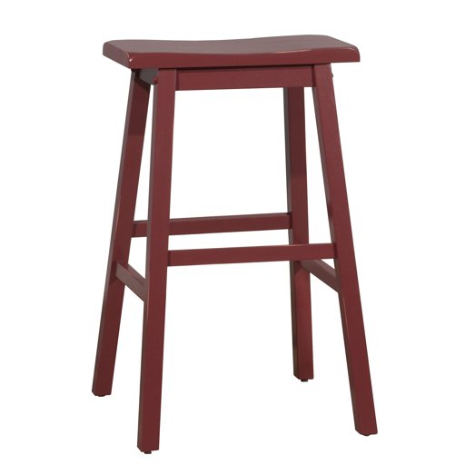 Amazon Brand – Stone & Beam Cottage Wood Bar Stool, 29"H, Red