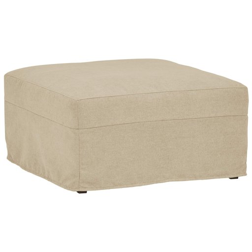 Amazon Brand – Stone & Beam Andover Slipcover Square Ottoman, 33"W, Linen Fabric