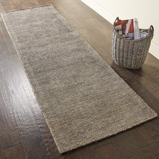 Amazon Brand – Rivet Contemporary Striated Jute Area Rug, 7' 6" x 2' 3", Charcoal