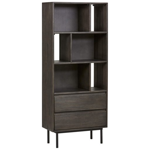 Amazon Brand – Rivet Stevens Modern 2-Drawer Bookcase, 27.56"W, Brushed Tundra Gray