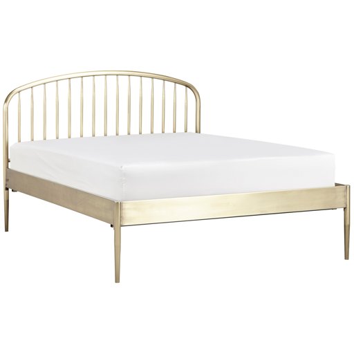 Amazon Brand – Rivet Nova Modern King Bed Frame with Arched Headboard, 79.5"W, Gold Finished Metal