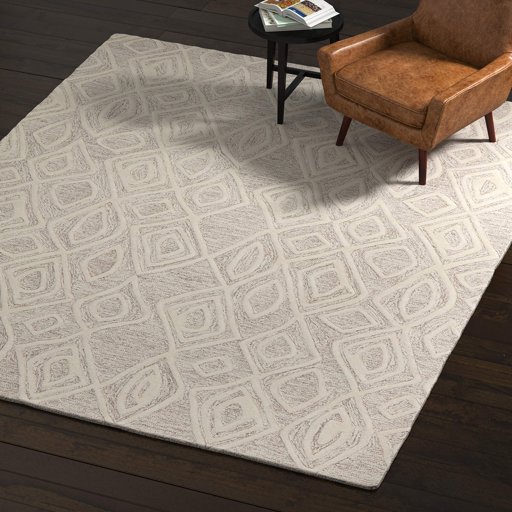 Rivet Wool Rug, 8' x 10', Gray, White
