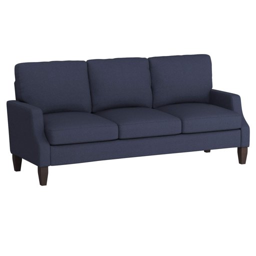Amazon Brand – Ravenna Home Amanda Curved Arm Upholstered Sofa, 76"W, Dark Blue
