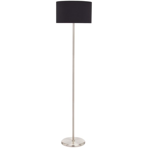 Umi. by Amazon, lampada da pavimento, paralume in tessuto, cilindrica, nera, 144,3 cm