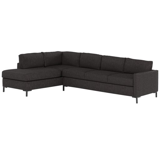 Amazon Brand – Rivet Edgewest Low Back Modern Left L-Sectional, 116"W, Slate Brown