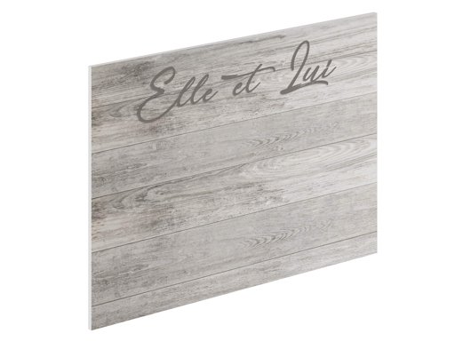 Amazon Brand - Movian Kolva "Elle et Lui" Headboard, 160 x 110cm, Light Grey with Print