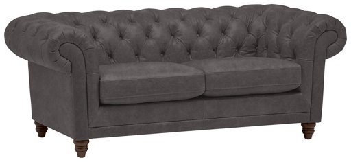 Amazon Brand – Stone & Beam Bradbury Chesterfield Tufted Leather Loveseat Sofa Couch, 78.7"W, Black