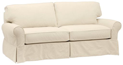 Amazon Brand – Stone & Beam Carrigan Modern Sofa Couch with Slipcover, 88.5"W, Natural