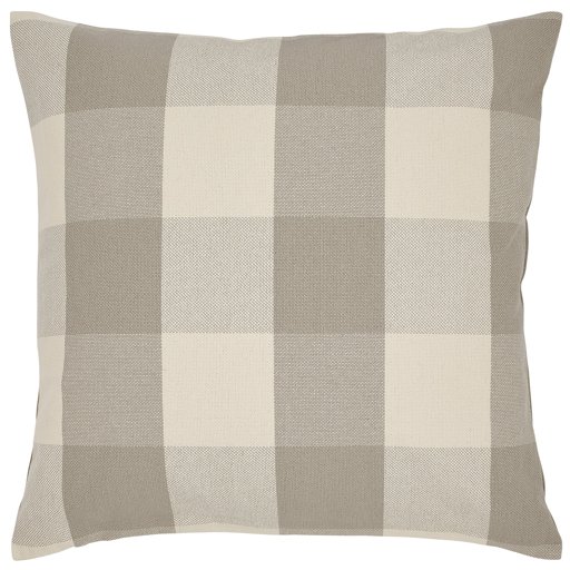 Amazon Brand – Stone & Beam Farmhouse Buffalo Check Plaid Decorative Throw Pillow, 20" x 20", Cover and Insert, Light Grey