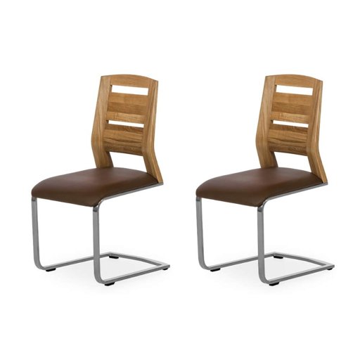 Marca Amazon - Alkove - Hayes - Set de 2 sillas moderna de madera maciza con asiento tapizado (roble salvaje)
