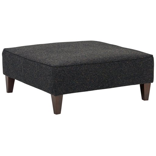 Amazon Brand – Rivet Modern Oversized Upholstered Square Ottoman, 38"W, Black Jack