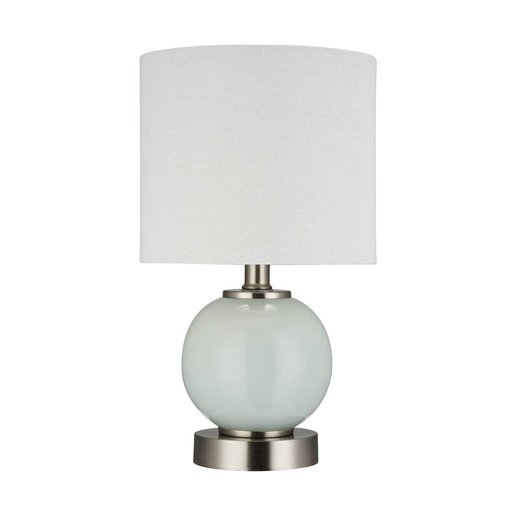 Amazon Brand – Ravenna Home Textured Round Ceramic Base Table Lamp with LED Light Bulb, 14.25"H, Sea Green