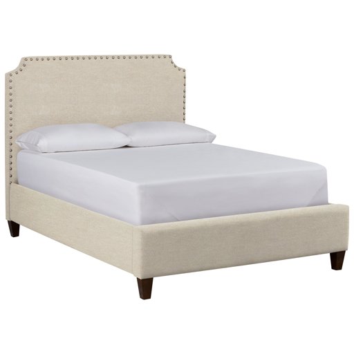 Amazon Brand – Stone & Beam Tisbury Nailhead Trim Queen Bed, 66"W, Curious Pearl