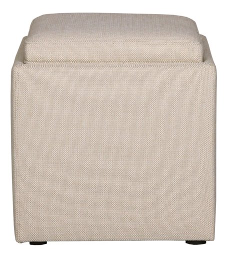 Amazon Brand – Rivet Ross Modern Fabric Lift-Top Storage Ottoman Pouf, 17.7"W, Marshmallow