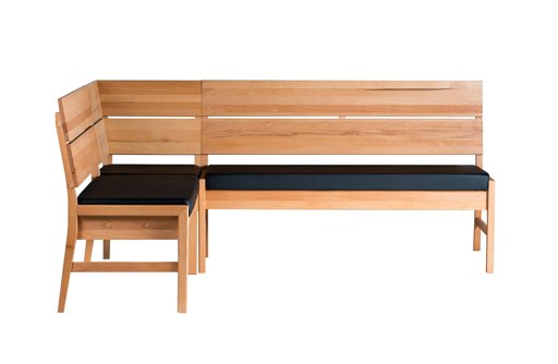 Marca Amazon - Alkove - Hayes - Banco de madera maciza para rincón con asiento tapizado (haya)